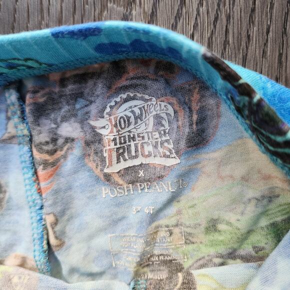 Posh Peanut monster truck pajama set, 3-4t - Picture 3 of 4